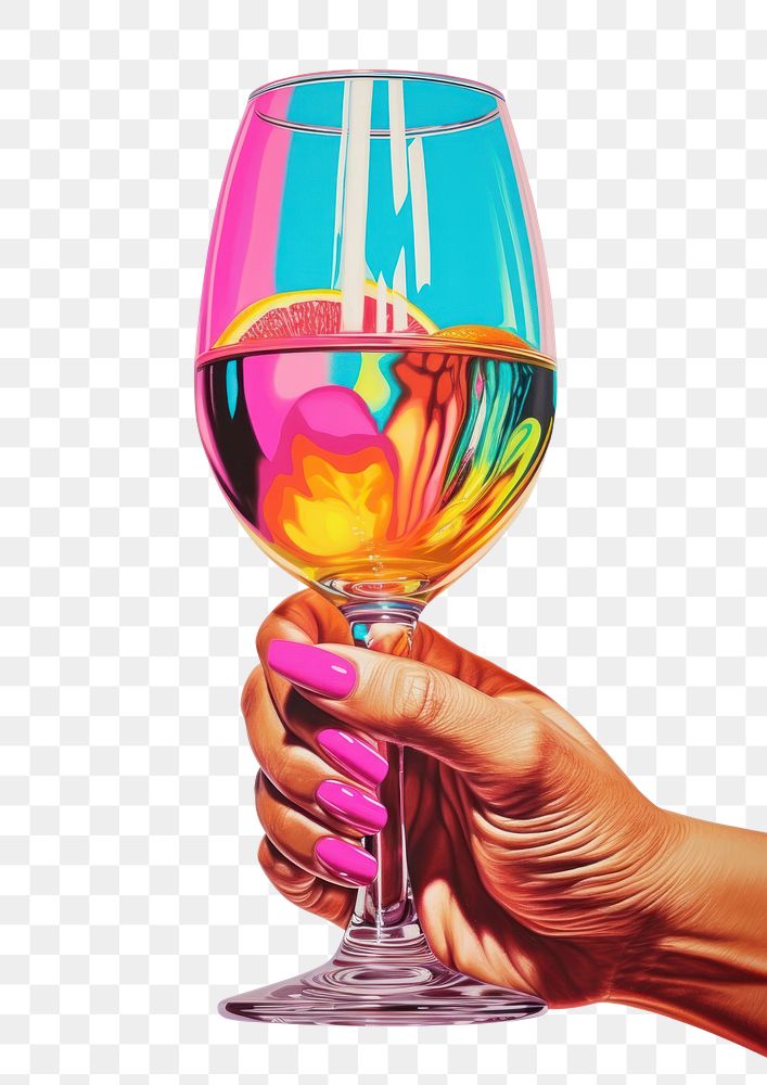 PNG Wine glass holding drink hand