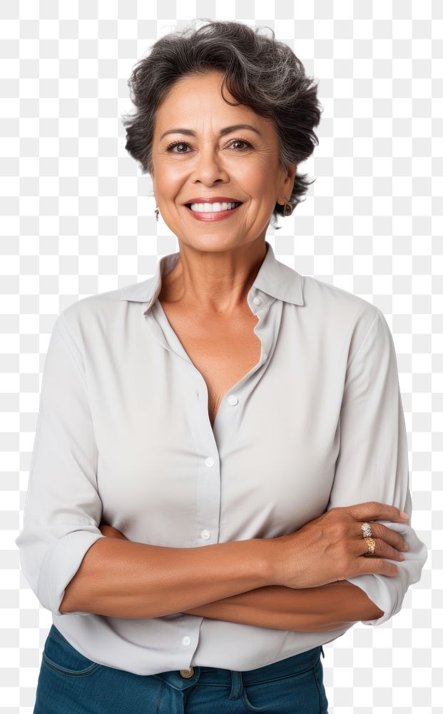 PNG  Hispanic woman portrait smiling looking. AI generated Image by rawpixel.