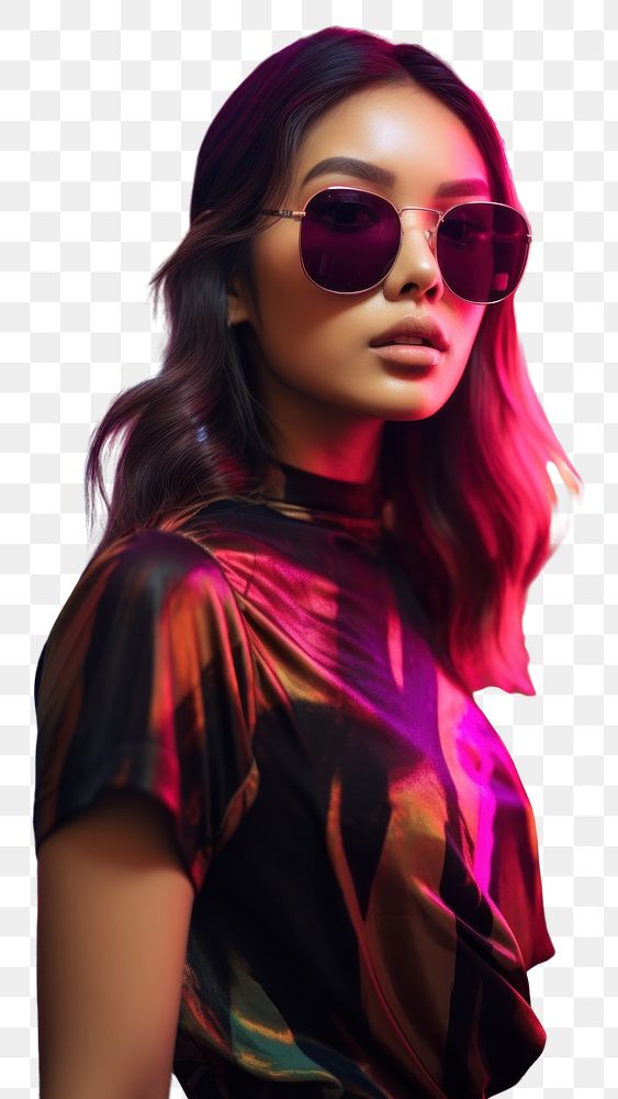 PNG Thai girl portrait photography sunglasses. AI generated Image by rawpixel.