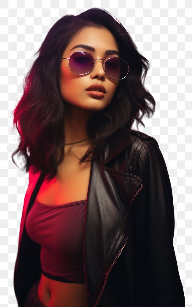 PNG Thai girl portrait photography sunglasses. AI generated Image by rawpixel.