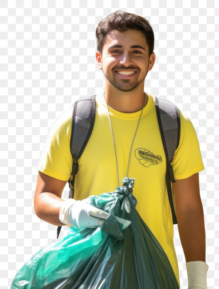PNG A young Latino environmentalist leading a community cleanup campaign outdoors adult head. AI generated Image by rawpixel.