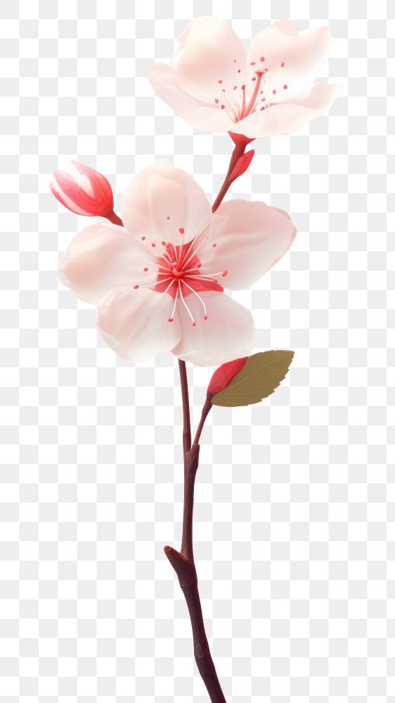 PNG Sakura petal flower blossom plant. AI generated Image by rawpixel.
