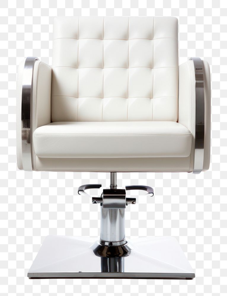 PNG Chair at a hair salon furniture armchair white background. AI generated Image by rawpixel.