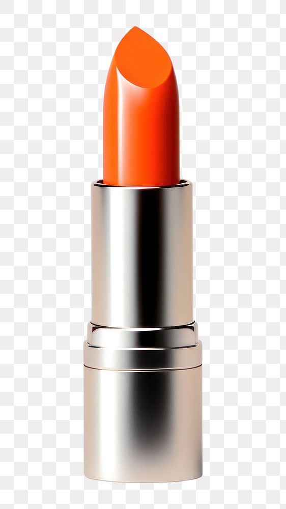 PNG Cute orange lipstick cosmetics white background yellow. AI generated Image by rawpixel.