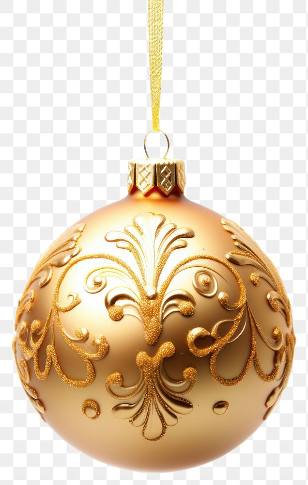 PNG  Golden christmas ornament jewelry white background illuminated. AI generated Image by rawpixel.