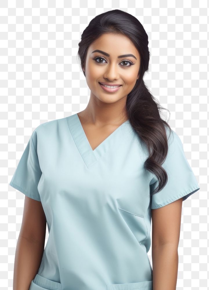 PNG Female nurse adult smile white background. AI generated Image by rawpixel.