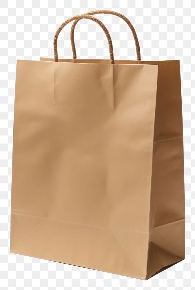 PNG Paper grocery bag cardboard handbag white background. AI generated Image by rawpixel.
