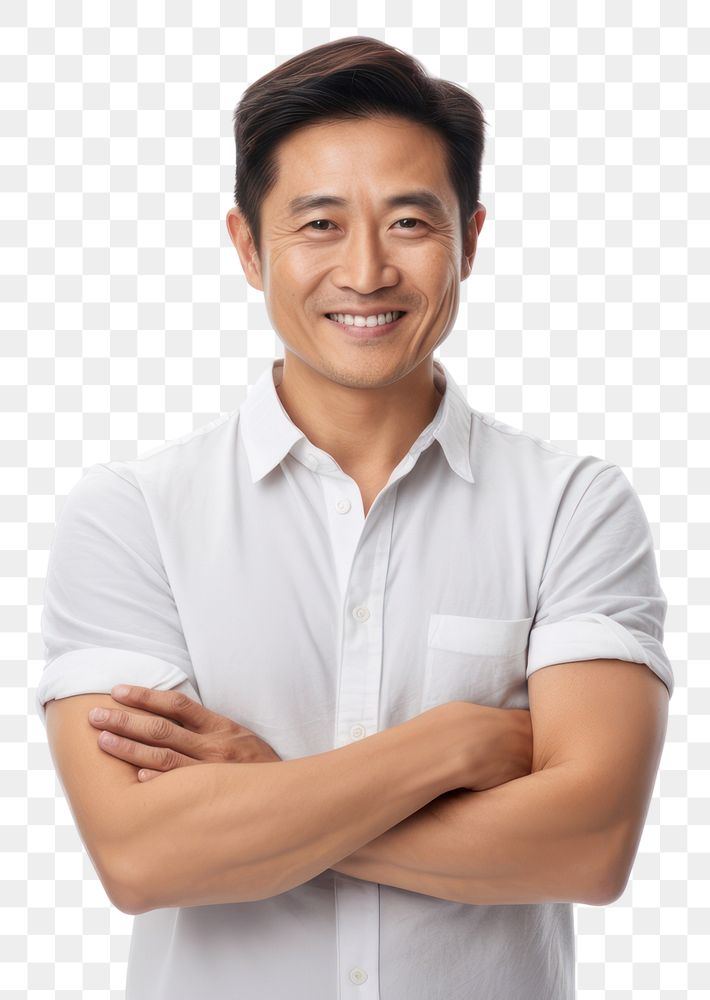 PNG Smiling asian man portrait adult smile. AI generated Image by rawpixel.
