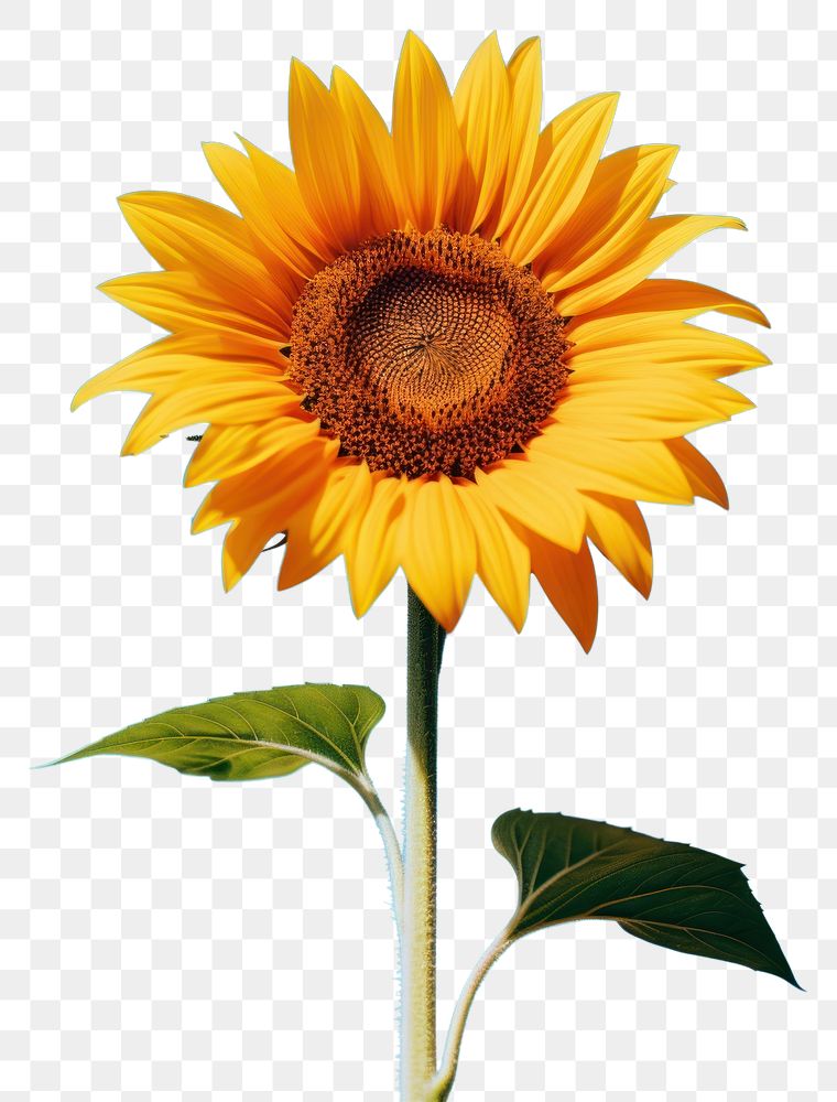 PNG  Sun flower against a clear sky sunflower nature plant. AI generated Image by rawpixel.