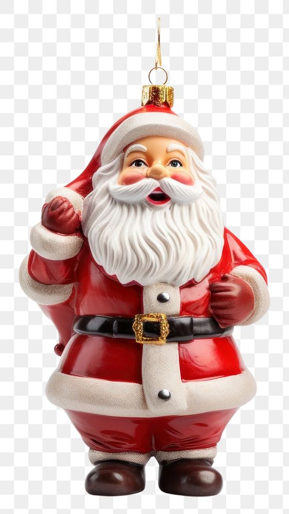 PNG  Santa claus christmas figurine christmas ornament. AI generated Image by rawpixel.