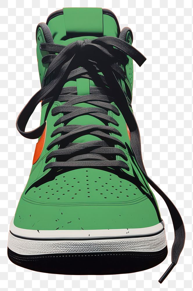 PNG Sneaker footwear green black. AI generated Image by rawpixel.