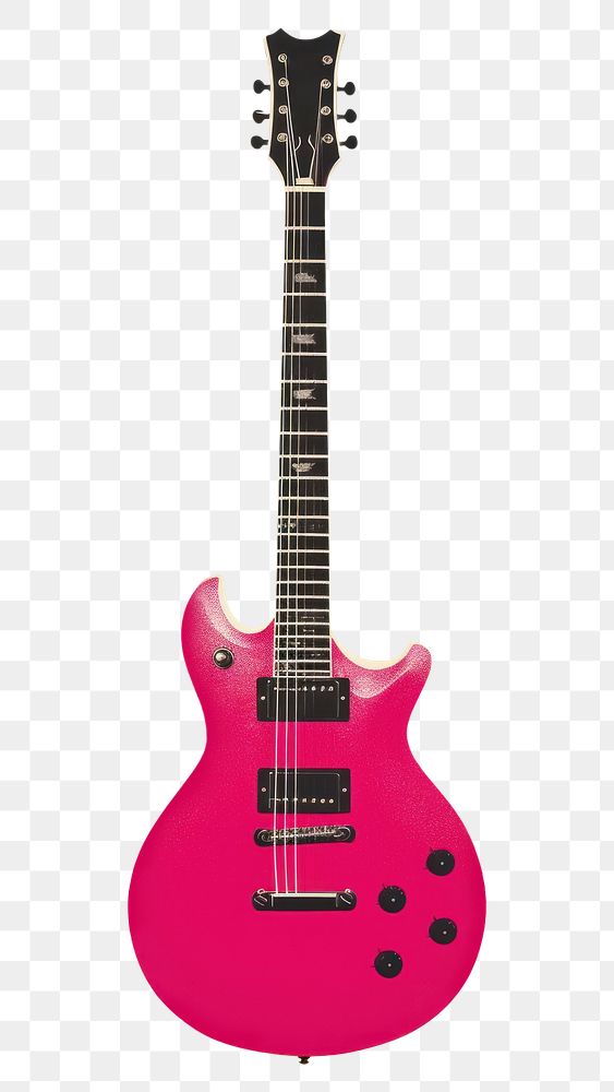 PNG Guitar magenta yellow red. AI generated Image by rawpixel.