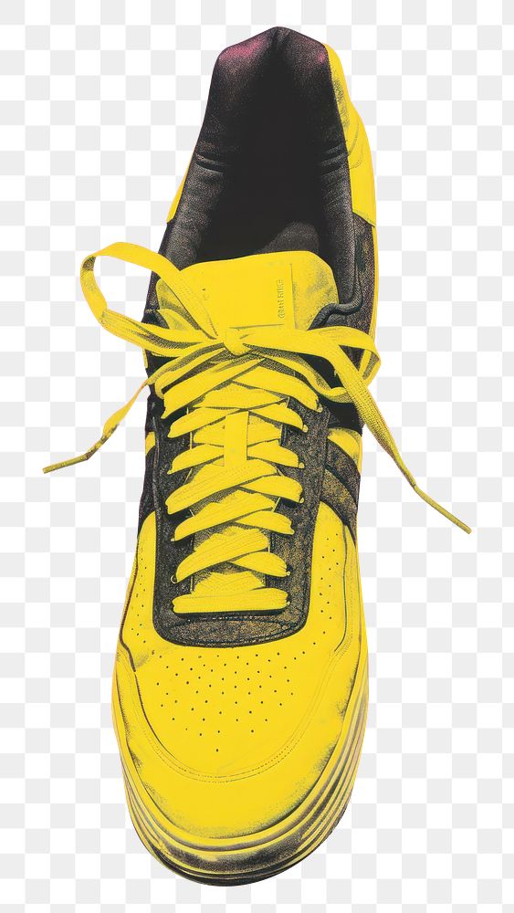 PNG Sneaker footwear yellow shoe. AI generated Image by rawpixel.
