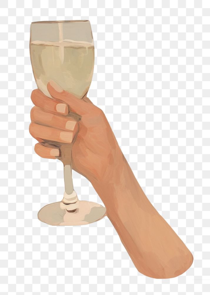 PNG  Hand holding cocktail painting glass drink. AI generated Image by rawpixel.