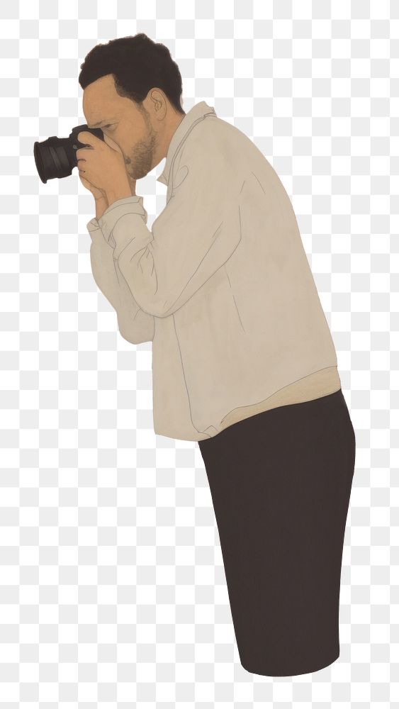 PNG  Man taking photo photographer painting camera. AI generated Image by rawpixel.