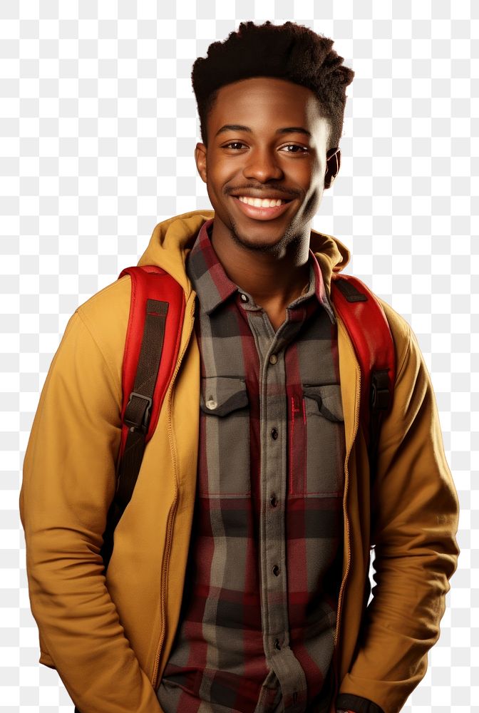 PNG African student portrait smile adult. AI generated Image by rawpixel.