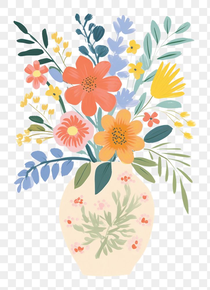 PNG Flower vase art pattern plant. AI generated Image by rawpixel.
