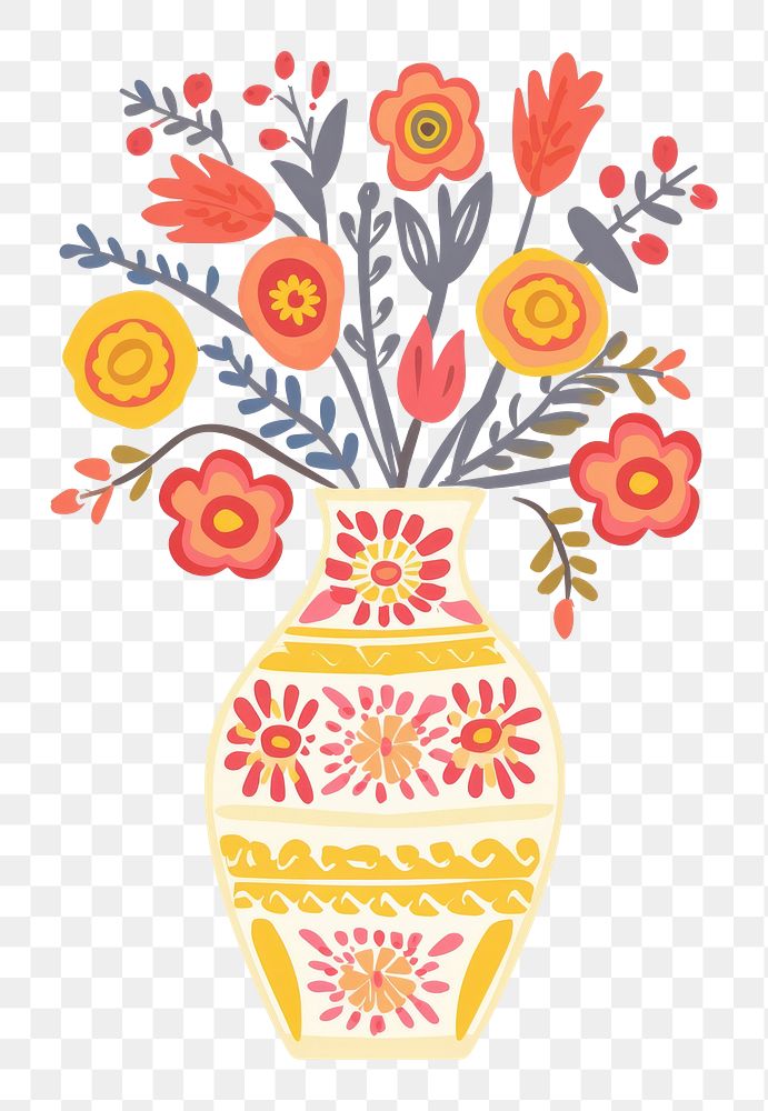 PNG Flower vase art pattern craft. AI generated Image by rawpixel.