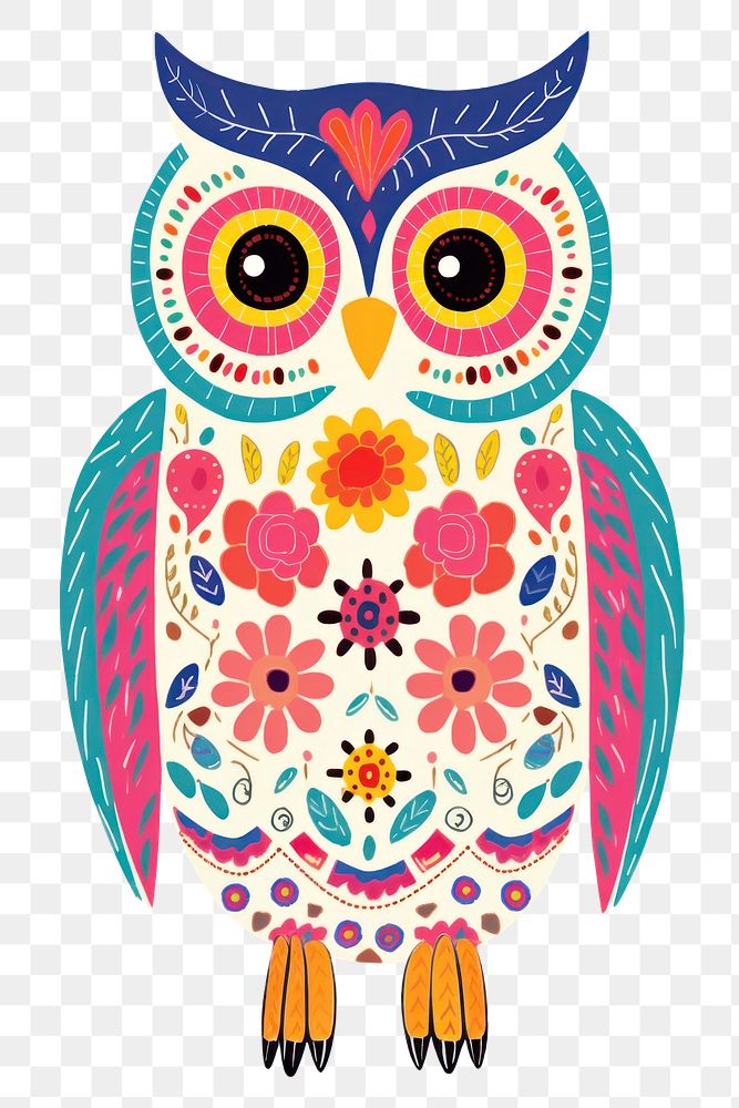 PNG Owl art pattern drawing. AI generated Image by rawpixel.