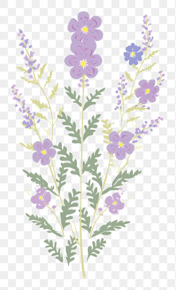 PNG Lavender flower blossom pattern plant. AI generated Image by rawpixel.