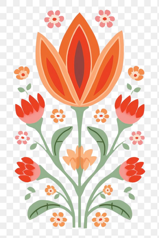PNG Tulip art pattern plant. AI generated Image by rawpixel.