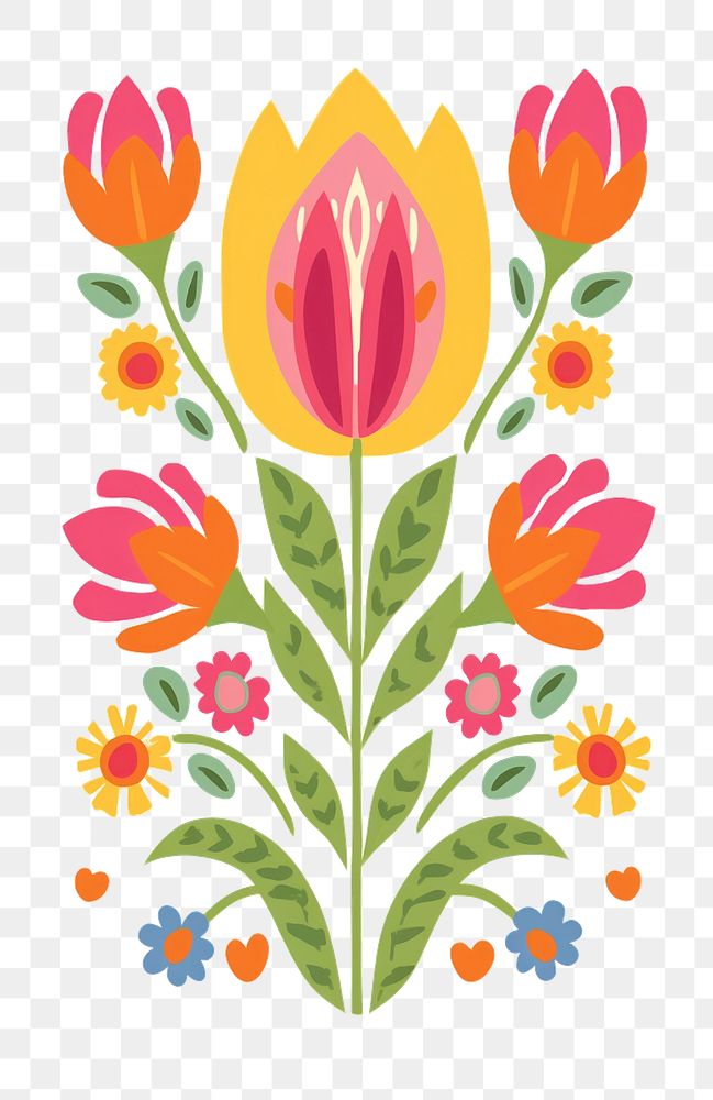 PNG Tulip art pattern flower. AI generated Image by rawpixel.
