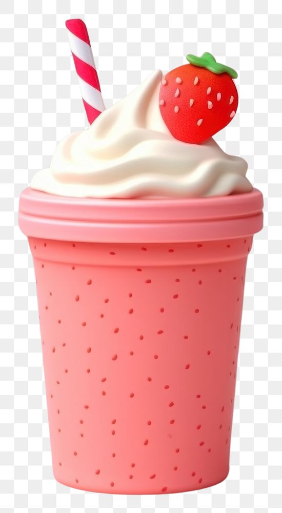PNG Fresh Strawberry Milkshake strawberry milkshake dessert. AI generated Image by rawpixel.