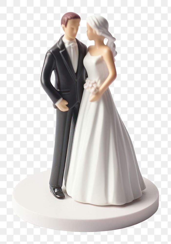 PNG Bride and groom figurine wedding adult. AI generated Image by rawpixel.