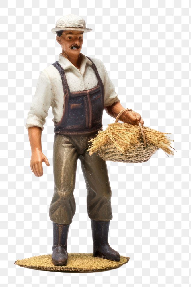 PNG Farmer figurine adult white background. AI generated Image by rawpixel.