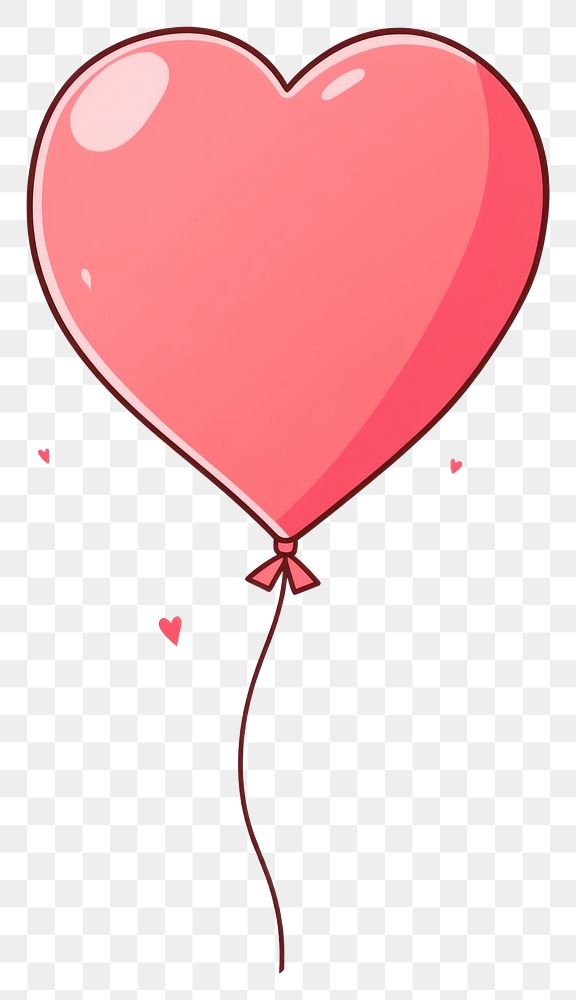 PNG A heart balloon white background celebration cartoon. AI generated Image by rawpixel.