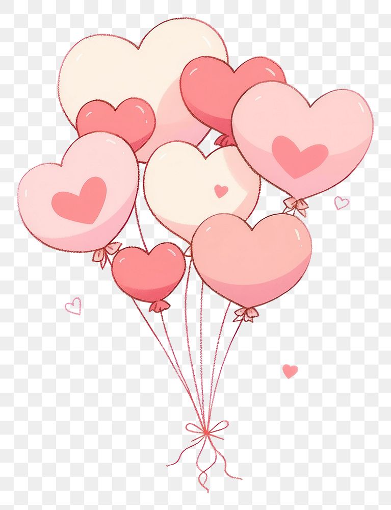PNG Chubby heart balloons celebration decoration happiness. AI generated Image by rawpixel.