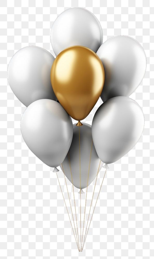 PNG White and gold party balloons black background celebration anniversary. AI generated Image by rawpixel.