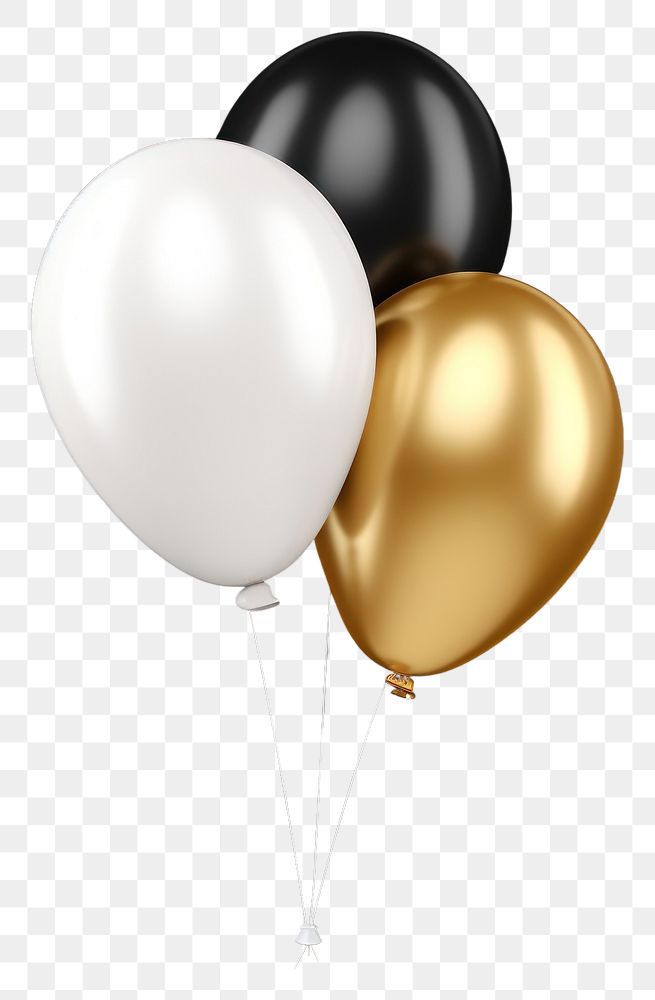 PNG White and gold party balloons black black background celebration. AI generated Image by rawpixel.