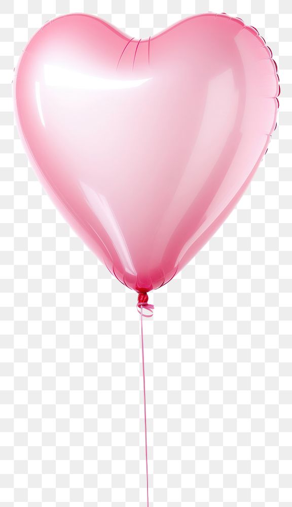 PNG  Pink heart shaped balloon white background celebration anniversary. AI generated Image by rawpixel.