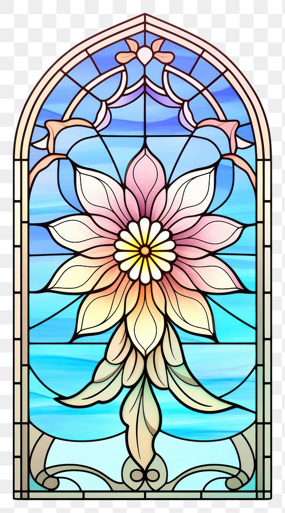 PNG Glass daisy stained glass spirituality architecture. AI generated Image by rawpixel.