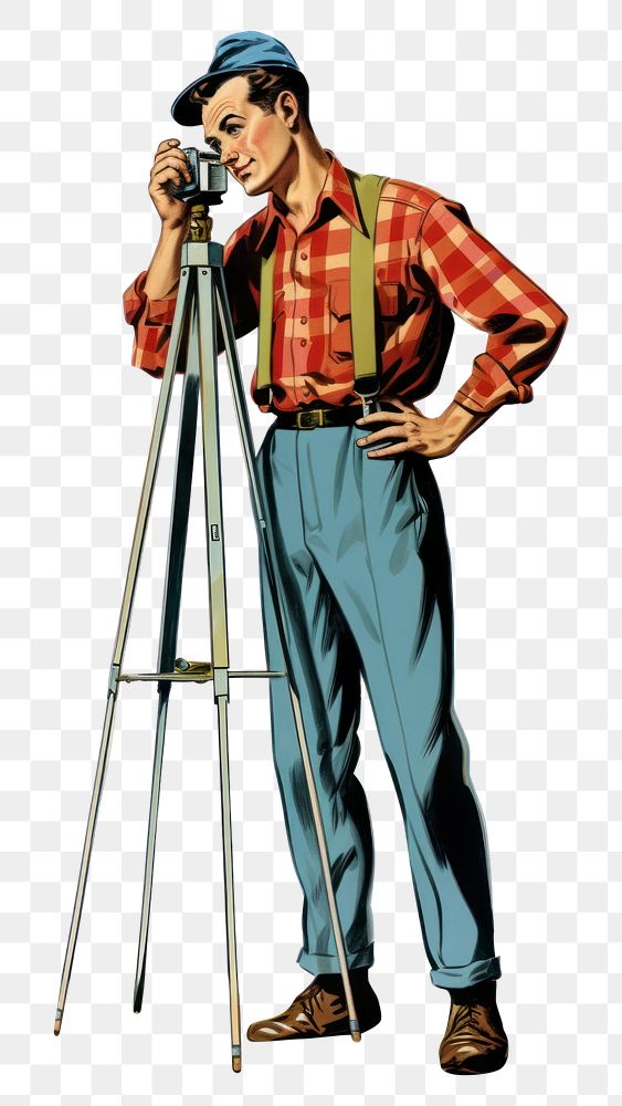 PNG Surveyor tripod adult white background. AI generated Image by rawpixel.