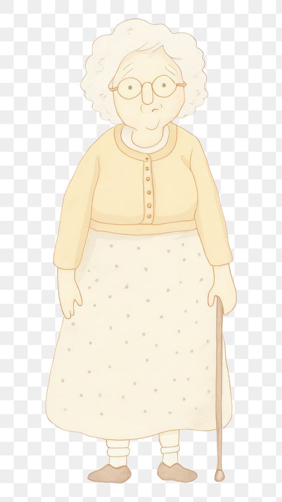 PNG Grandma character drawing sketch white background. AI generated Image by rawpixel.