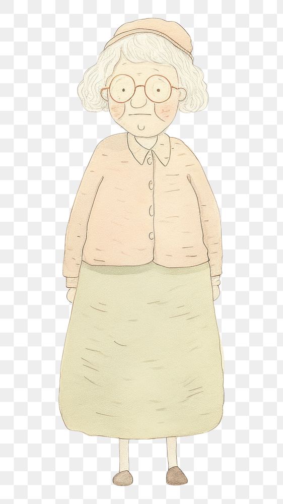 PNG Grandma character drawing sketch illustrated. AI generated Image by rawpixel.