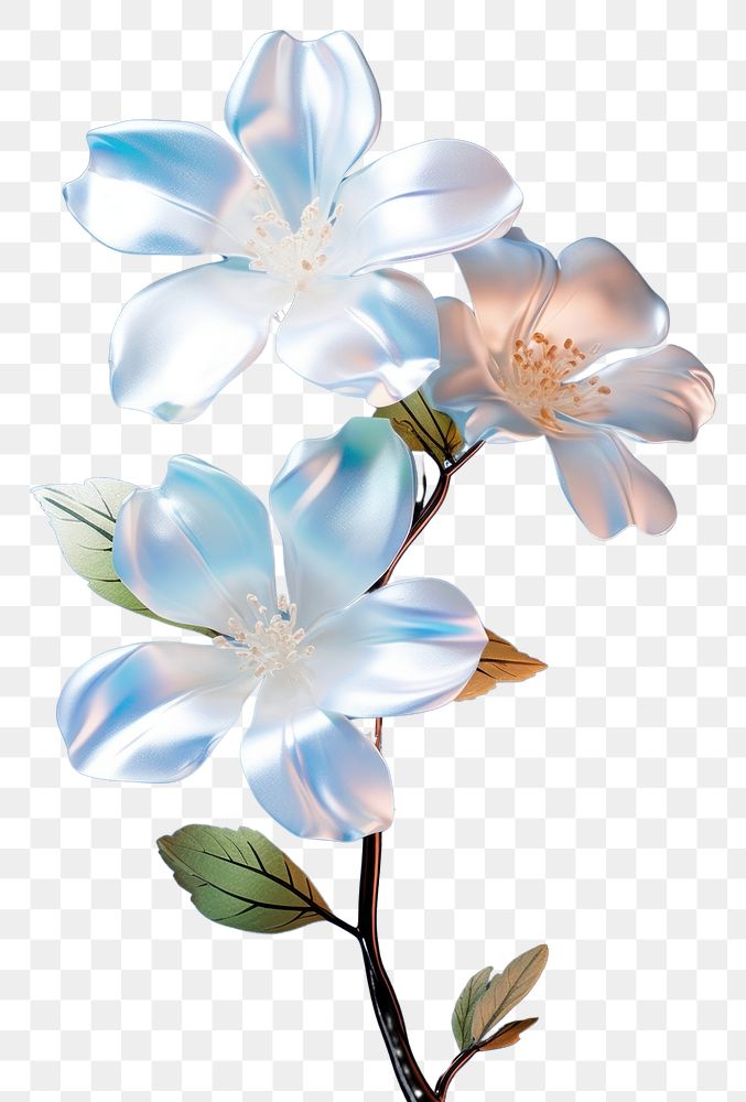 PNG Jasmine flower blossom petal. AI generated Image by rawpixel.