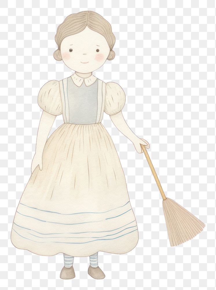 PNG House maid character cleaning drawing holding. AI generated Image by rawpixel.