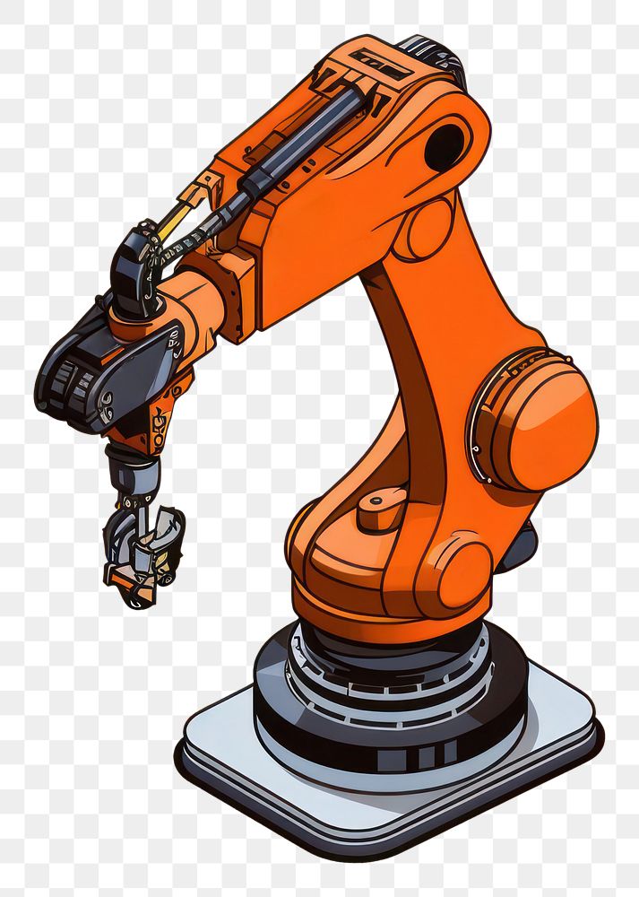 PNG Industrail robotic arm technology equipment machinery. AI generated Image by rawpixel.