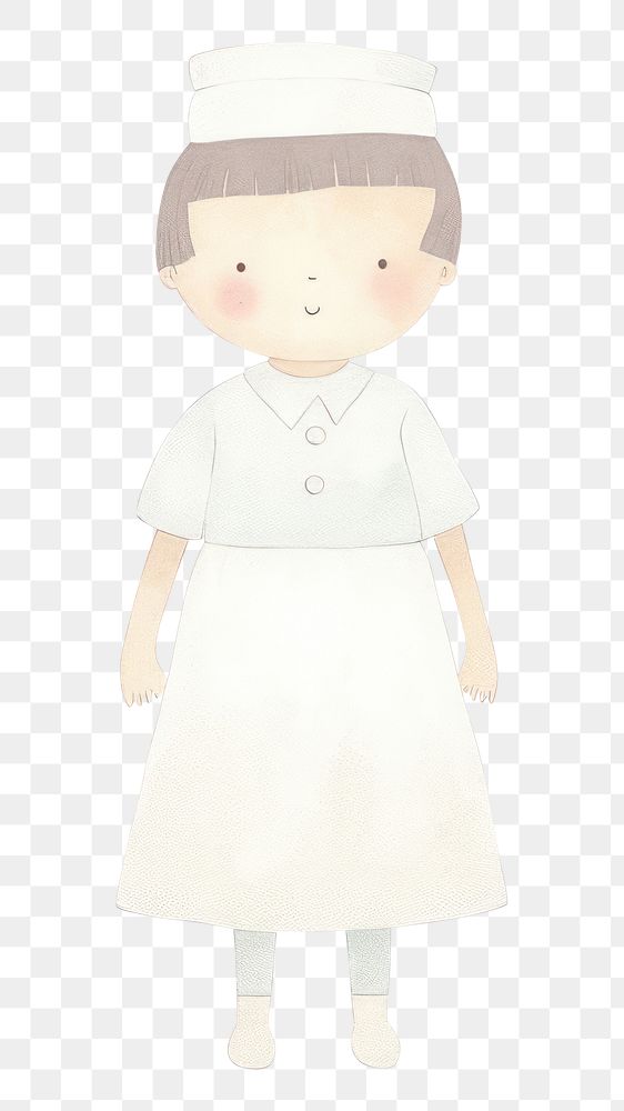 PNG Nurse character doll white background representation. AI generated Image by rawpixel.