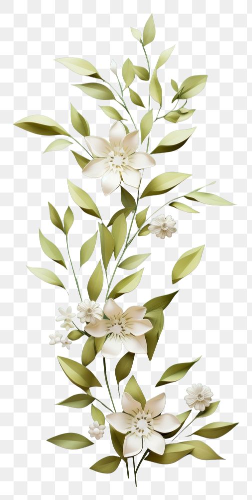 PNG Olive color flower pattern plant
