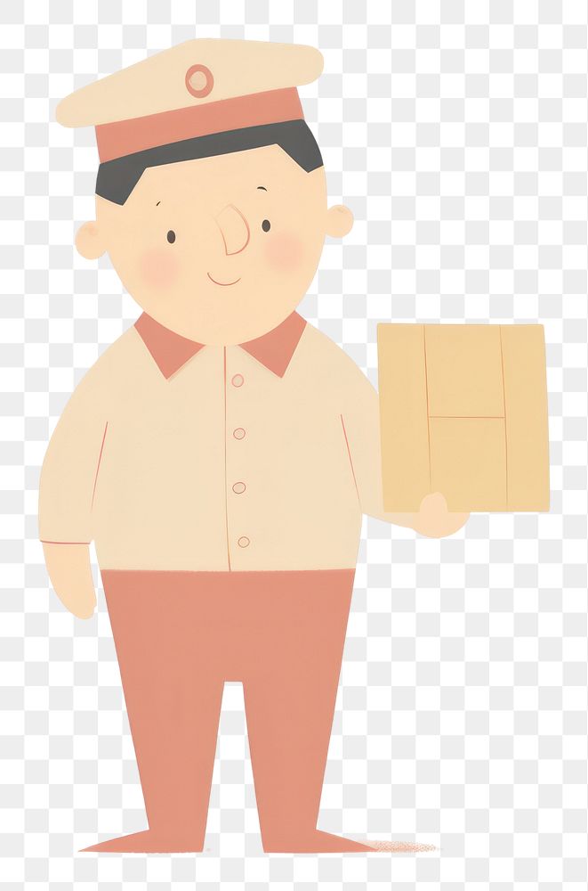 PNG Postman character cardboard standing portrait. AI generated Image by rawpixel.