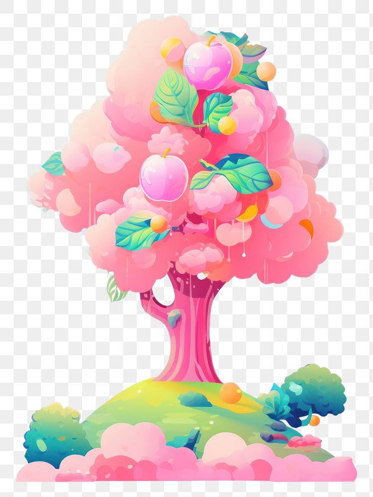 PNG A real apple tree painting plant creativity. AI generated Image by rawpixel.
