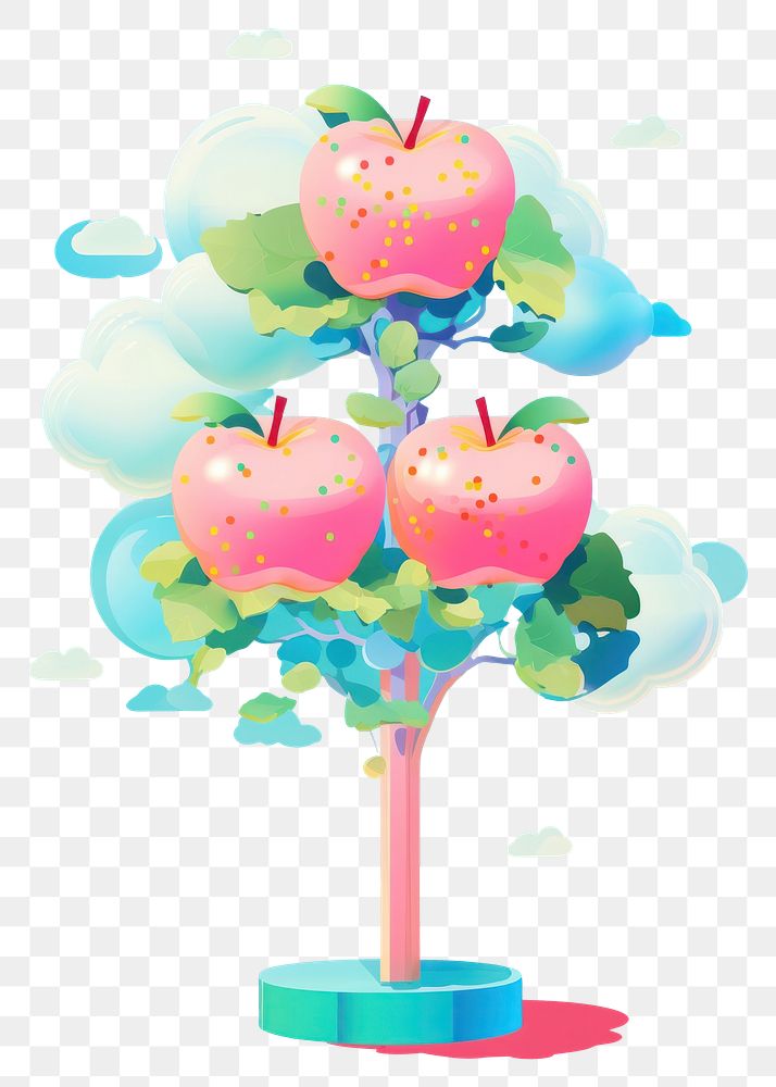 PNG A real apple tree freshness lollipop outdoors. AI generated Image by rawpixel.