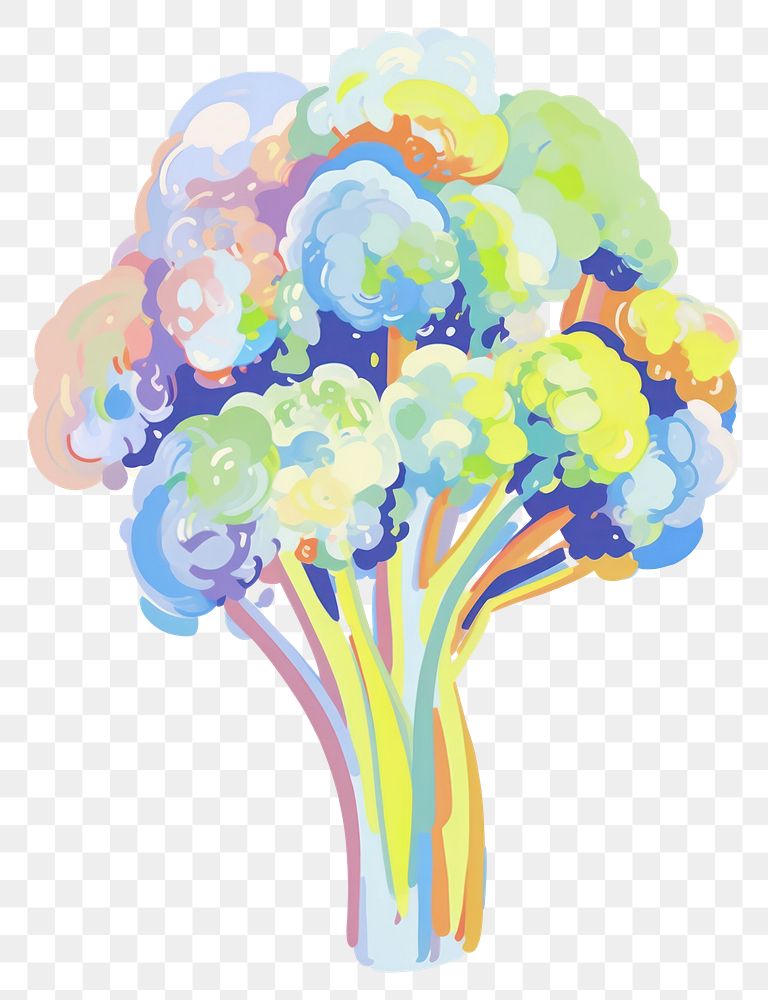 PNG A broccoli painting drawing sketch. AI generated Image by rawpixel.