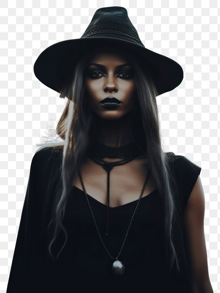 PNG A witch portrait photography mystery adult. AI generated Image by rawpixel.