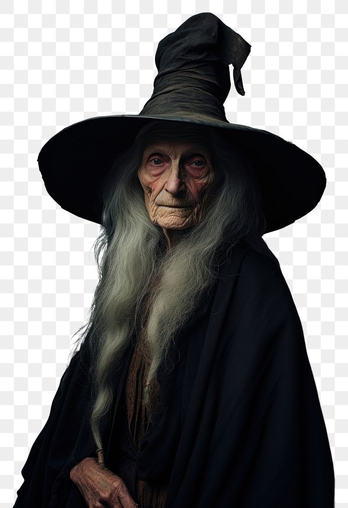 PNG An old witch portrait photography costume mystery. AI generated Image by rawpixel.