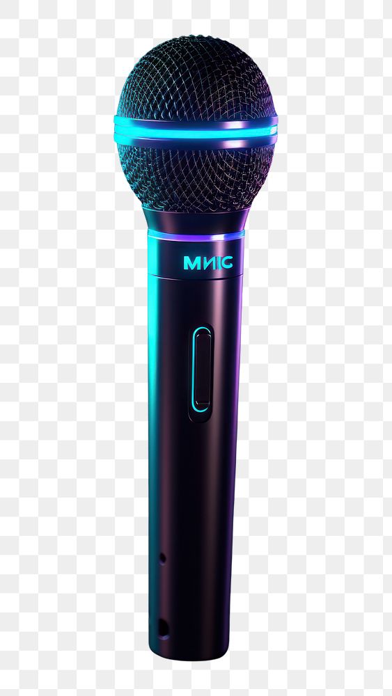 PNG Mic microphone light illuminated. AI generated Image by rawpixel.
